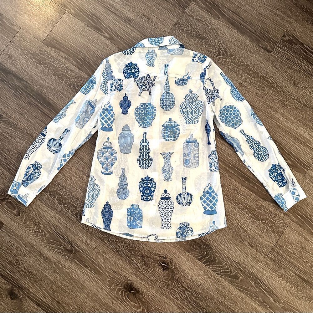 J. Mclaughlin Ginger Jars Button Down - image 8